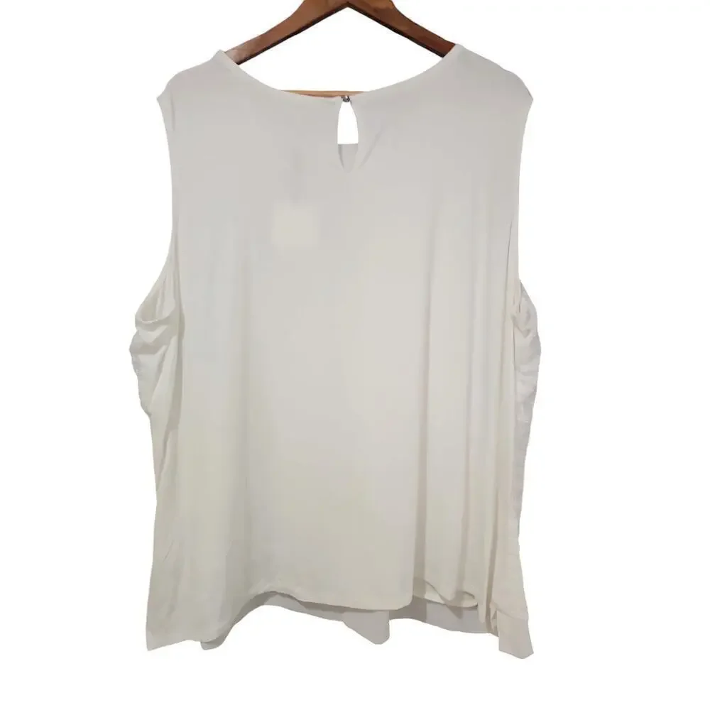 Calvin Klein Textured Tank Top White Size 3X NWT